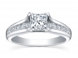 white engagement ring yellow wedding band